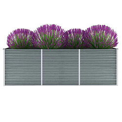 vidaXL Lit surélevé de jardin Acier galvanisé 240x80x77 cm Gris