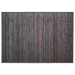 Pegane Tapis En Bambou latte coloris Gris Foncé - L170 x l120 cm