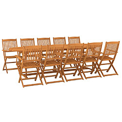 vidaXL Ensemble à manger de jardin 11 pcs 280x90x75 cm bois d'acacia