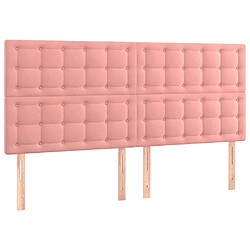 Acheter Maison Chic Tête de lit scandinave à LED,meuble de chambre Rose 200x5x118/128 cm Velours -MN70991