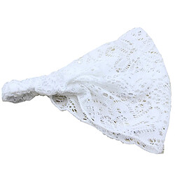 Femmes Lady Bandanas Turban Lace Hair Band Headwrap Wide Headband White