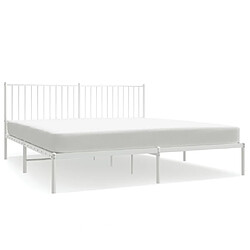 Maison Chic Lit adulte - Cadre de lit métal avec tête de lit,Structure du lit Contemporain pour chambre blanc 180x200 cm -MN50310