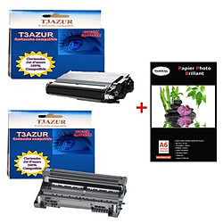 T3AZUR – Toner+Tambour compatible DCP8110DN / DCP8250DN+ Pack 20 papiers photos A6 230gr