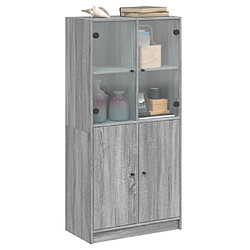 Acheter vidaXL Buffet haut avec portes gris sonoma 68x37x142cm bois ingénierie