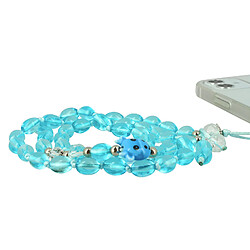 Avizar Bijou de Téléphone Bracelet à Perles Bleues Collection Audacious