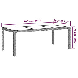 Acheter vidaXL Ensemble à manger d'extérieur 7 pcs coussins Résine tressée