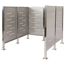 Acheter Mendler Clôture pour poubelles HWC-J55, Cache-poubelle Rangement pour poubelles, 151x165x165cm métal ~ inox