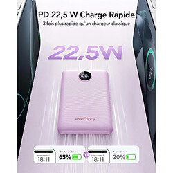 Acheter SANAG Batterie Externe 10000Mah, Power Bank Charge Rapide Pd 22.5W Avec Câbles Intégrés Usb C Sortie, Mince Légère Portable Chargeur Affichage Led, Universel Compatible Iphone/Samsung (Violet)