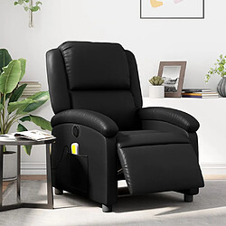 vidaXL Fauteuil de massage inclinable électrique noir similicuir