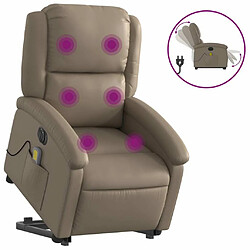 Maison Chic Fauteuil Relax pour salon, Fauteuil inclinable de massage électrique cappuccino similicuir -GKD74200