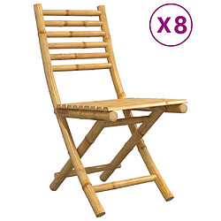 vidaXL Chaises pliables de jardin lot de 8 43x54x88 cm bambou