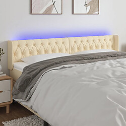 Maison Chic Tête de lit scandinave à LED,meuble de chambre Crème 183x16x78/88 cm Tissu -MN30875