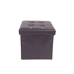 Mobili Rebecca Pouf Coffre de Rangement Carre Synthétique Noir 30x30x30