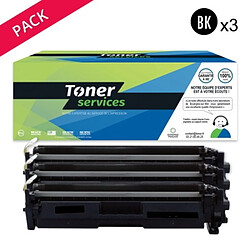 TONER SERVICES Compatible HP 17A Pack 3 Toners Noir CF217A (HT217)