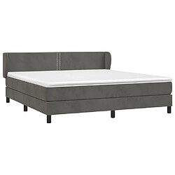 Avis Maison Chic Lit Adulte - Lit simple Lit à sommier tapissier et matelas moelleux - Meuble de Chambre - Gris foncé 180x200cm Velours -MN76306