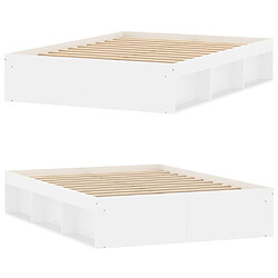 Acheter Maison Chic Lit adulte - Lit simple Cadre de lit,Structure du lit Contemporain blanc 135x190 cm double -MN90865