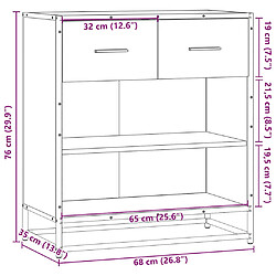 vidaXL Buffet chêne fumé 68x35x76 cm bois d'ingénierie pas cher