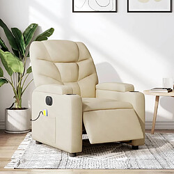 Maison Chic Fauteuil Relax pour salon, Fauteuil inclinable de massage électrique crème tissu -GKD49635