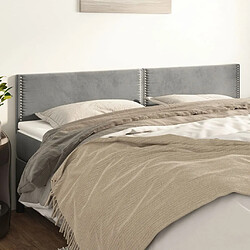 vidaXL Têtes de lit 2 pcs Gris clair 100x5x78/88 cm Velours