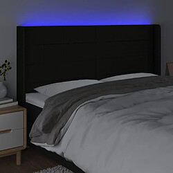 Avis vidaXL Tête de lit à LED Noir 183x16x118/128 cm Tissu