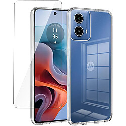 Pack coque transparente en TPU et protection écran vitre en verre trempé Motorola Moto E14 4G - XEPTIO