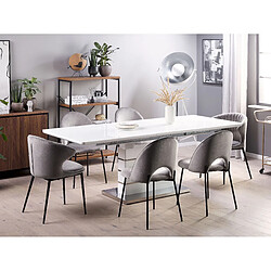 Beliani Table extensible en acier blanc 180/220 x 90 cm HAMLER