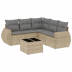 vidaXL Salon de jardin avec coussins 6 pcs beige résine tressée