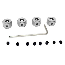 Acheter 4 Pièces Adaptateur De Moyeu Hexagonal De Roue De 5 Mm à 12 Mm Pour WPL D12 1:16 Pièces De Voiture RC Argent