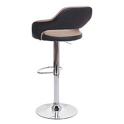 Acheter Mendler 2x Tabouret de bar HWC-F16, tabouret pivotant, avec dossier simili cuir ~ taupe-noir