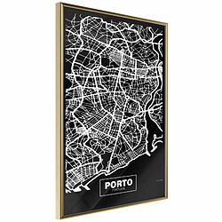 Paris Prix Affiche Murale Encadrée City Map Porto Dark 20 x 30 cm Or