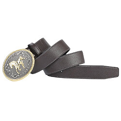 Acheter Ceinture en Cuir Fibre Homme Western Cowboy avec Boucle de Cheval de Course Gravée 110-125 cm