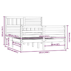 vidaXL Cadre de lit sans matelas bois massif 120x200 cm pas cher
