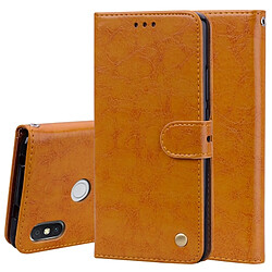 Wewoo Housse Etui à rabat en cuir à texture de cire texturée pour Xiaomi Redmi S2, avec porte-monnaie marron