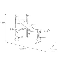 Banc de Musculation Abdo Keboo Serie 300 et 5 Positions 145x47x70 cm