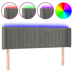 vidaXL Tête de lit à LED Gris clair 147x16x78/88 cm Velours