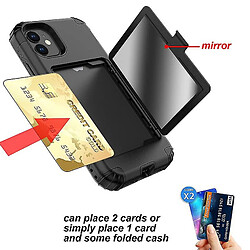 Universal Case de téléphone anti-drop YH-Card-Silicone, Cas de téléphone avec miroir cosmétique, adapté à la série iPhone X (noir)