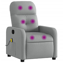 vidaXL Fauteuil de massage inclinable Gris clair Tissu