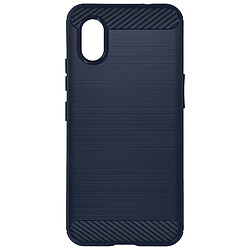 Avizar Coque pour Samsung Galaxy Xcover 7 Souple Effet Carbone et Brossé Bleu Nuit