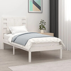 vidaXL Cadre de lit sans matelas blanc 90x190 cm bois massif