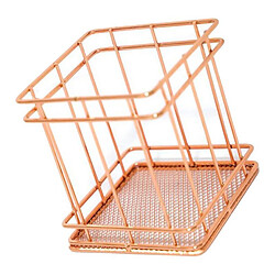 Acheter Support pour organisateur de corbeille de rangement en fil métallique pour cube en or rose Kithen