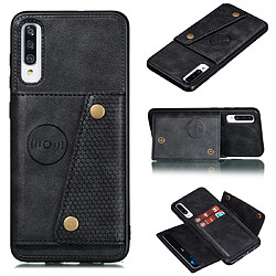 Wewoo Coque Rigide Pour Galaxy A70s Etui de protection magnétique antichoc en PU + TPU avec fentes cartes Noir