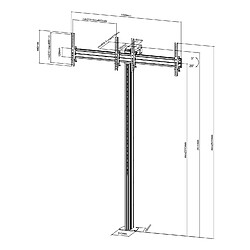 Acheter Kimex Support sur pied pour 2 écrans TV 43'' - 49'' - Hauteur 240cm - A visser - Inclinable