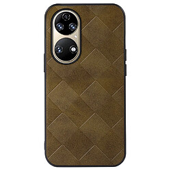 Coque en TPU + PU texture grille, antichoc vert pour votre Huawei P50 Pro