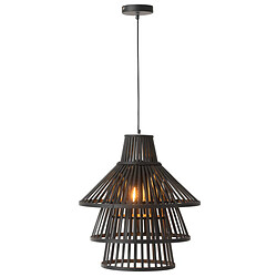 Dansmamaison Suspension Luminaire A Couche Bamboo Noir Large