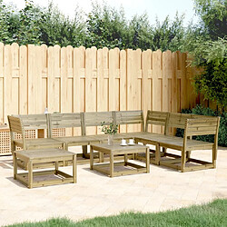 vidaXL Salon de jardin 7 pcs bois de pin imprégné