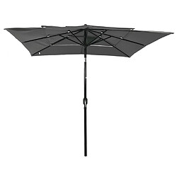 vidaXL Parasol de jardin à 3 niveaux avec mât en aluminium anthracite