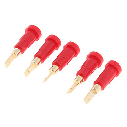 Avis 5pcs 2mm Banane Sécurité Test De Fixation Du Panneau Fixation Prise 30-60V 10A Rouge