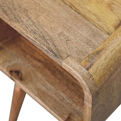 Avis Artisan Furniture Table de nuit mini en bois massif noyer courbée, table de nuit