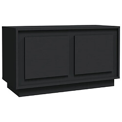 vidaXL Meuble TV noir 80x35x45 cm bois d'ingénierie