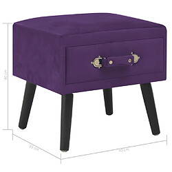 Acheter vidaXL Tables de chevet 2 pcs Violet foncé 40x35x40 cm Velours